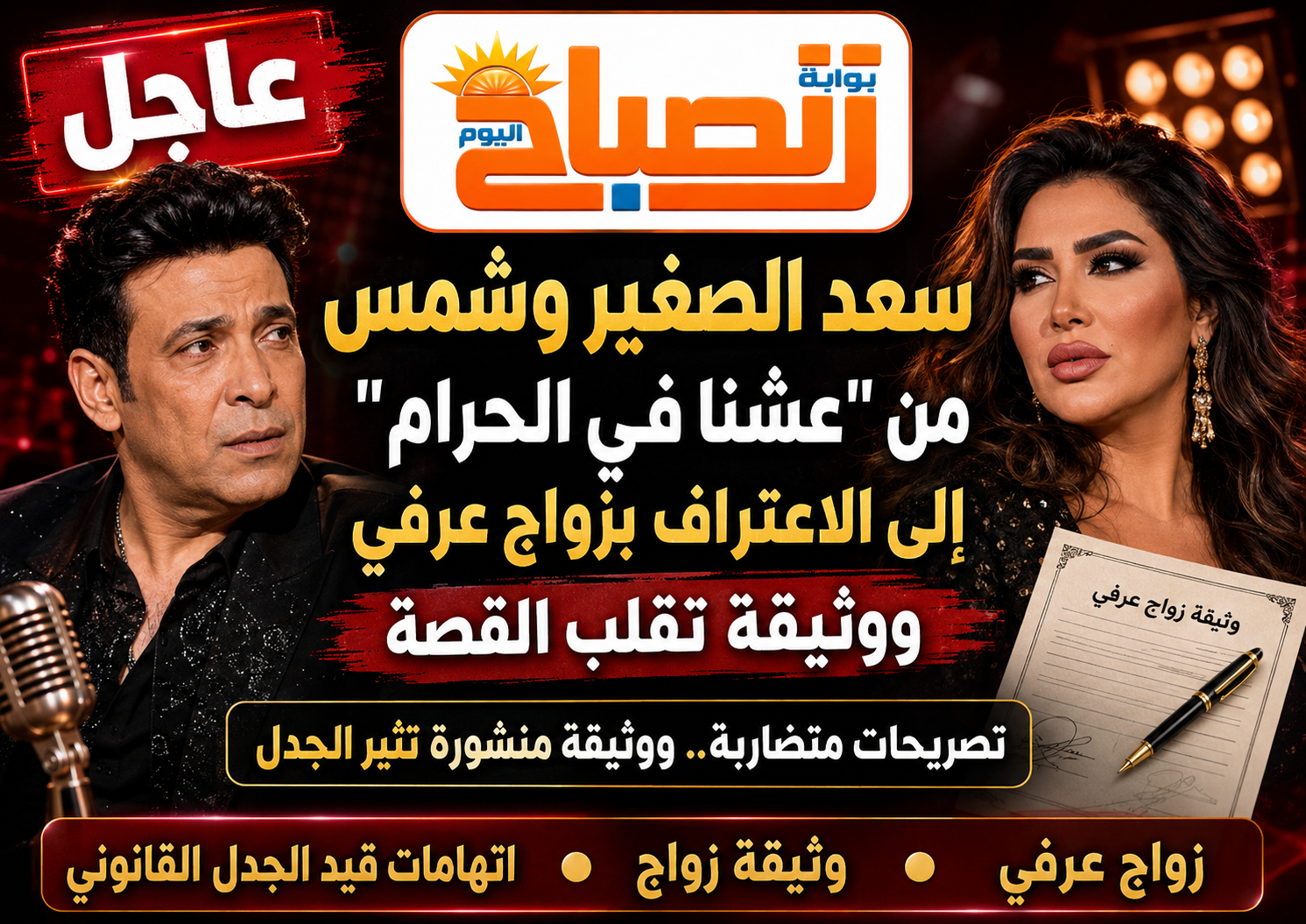 سعد الصغير وشمس.. من “عشنا في الحرام” إلى الاعتراف بالزواج العرفي